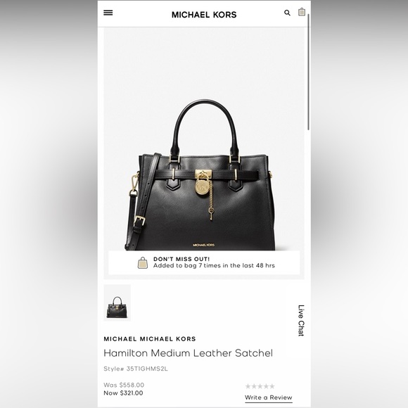 Michael Kors Hamilton Medium Leather Satchel - Picture 4 of 4